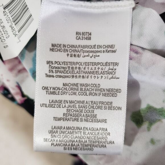 BCBG MaxAzria Small Short Sleeve Pink Floral Print Faux Wrap V-neck Dress - Picture 12 of 12